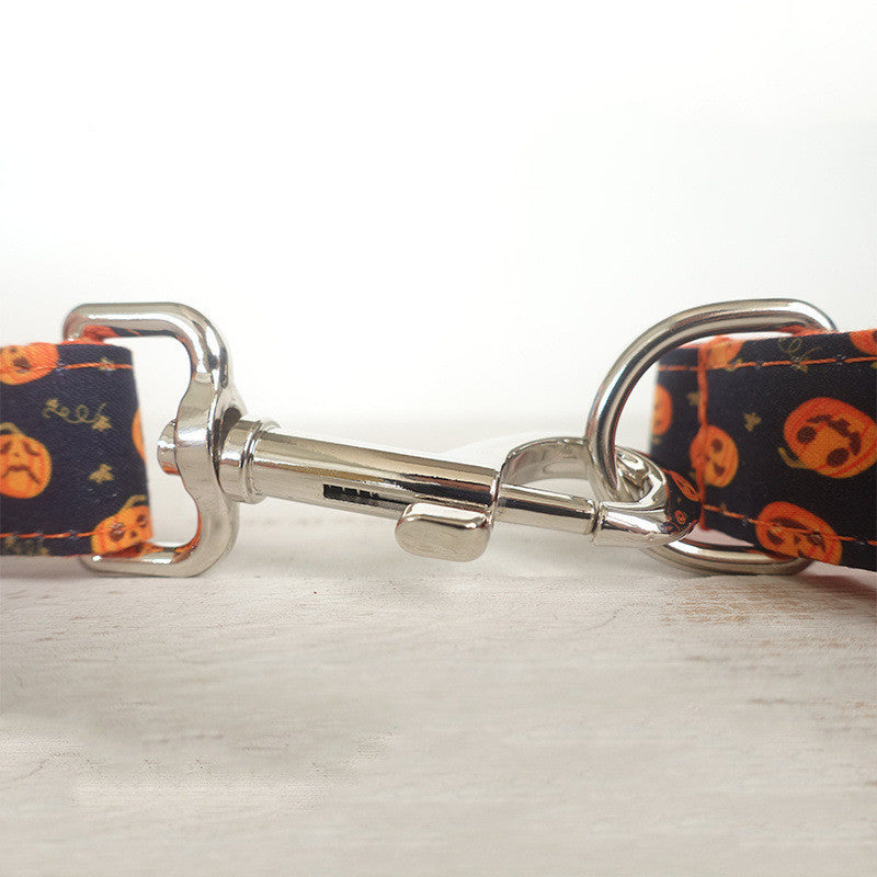 Halloween Jack-o-Lantern print Bow Tie Collar and Leash
