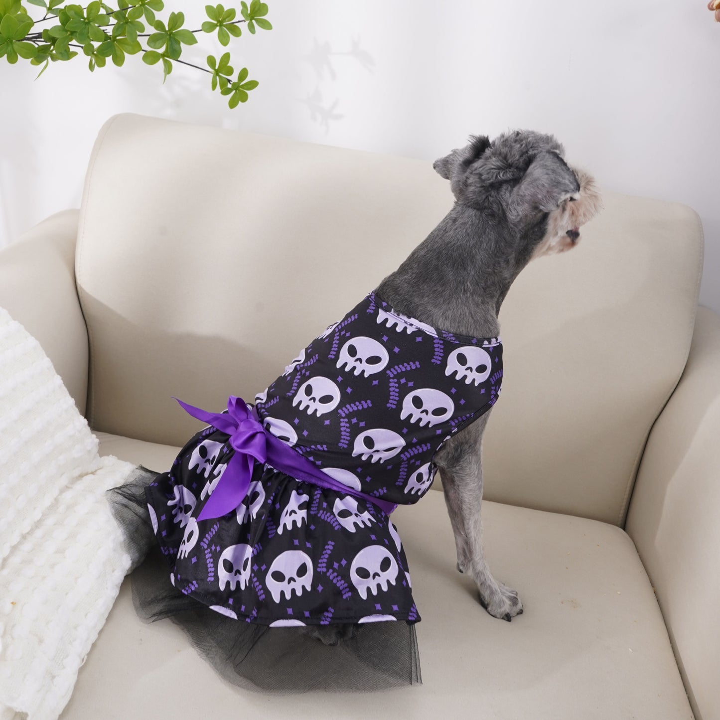 Spooky Halloween Skull Pet Dress