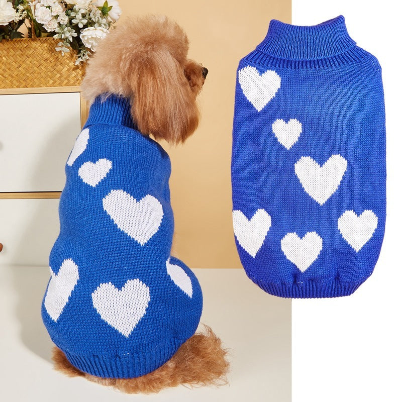 Knitted Hearts Dog Sweater