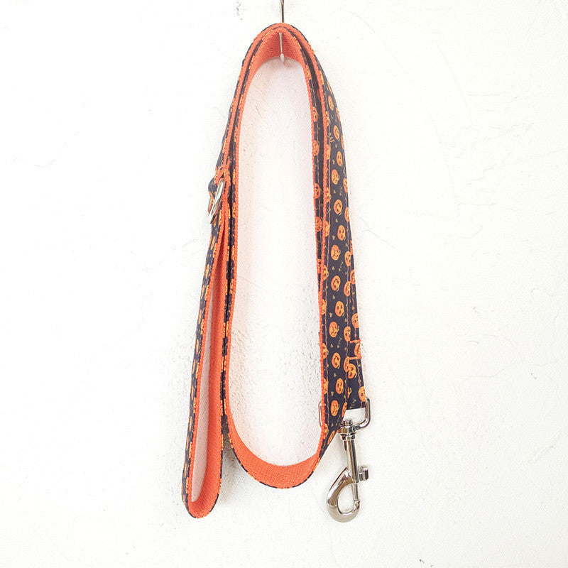 Halloween Jack-o-Lantern print Bow Tie Collar and Leash