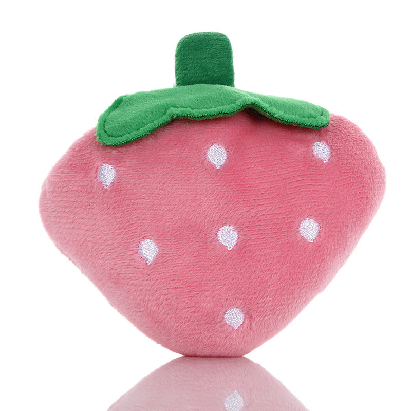 Pet Strawberry Squeaky Toy
