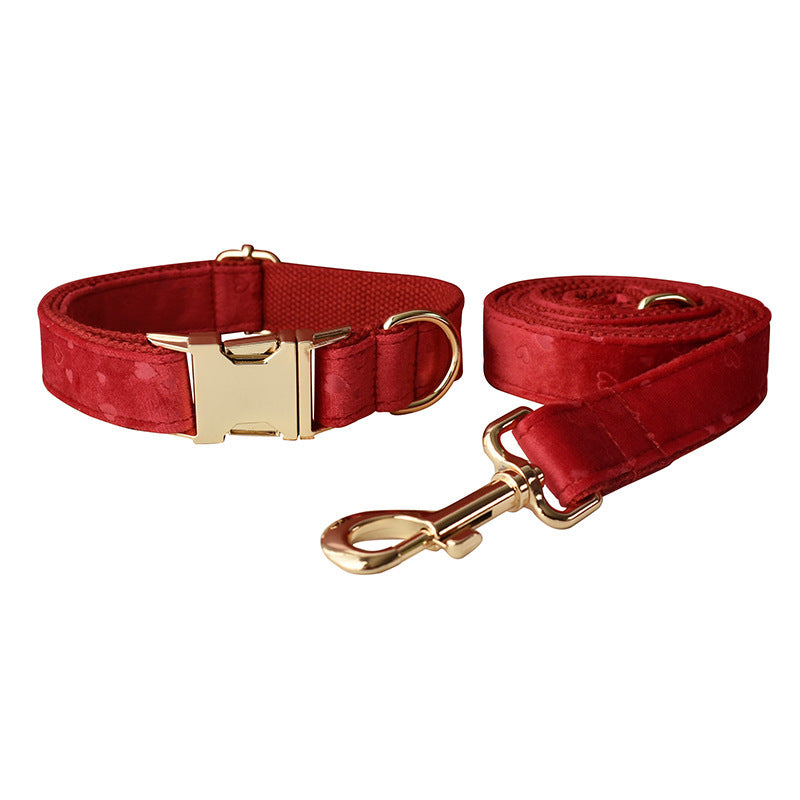 Red Heart Velvet Collar