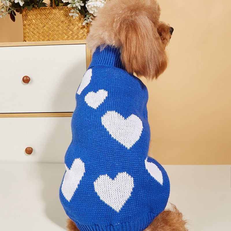 Knitted Hearts Dog Sweater