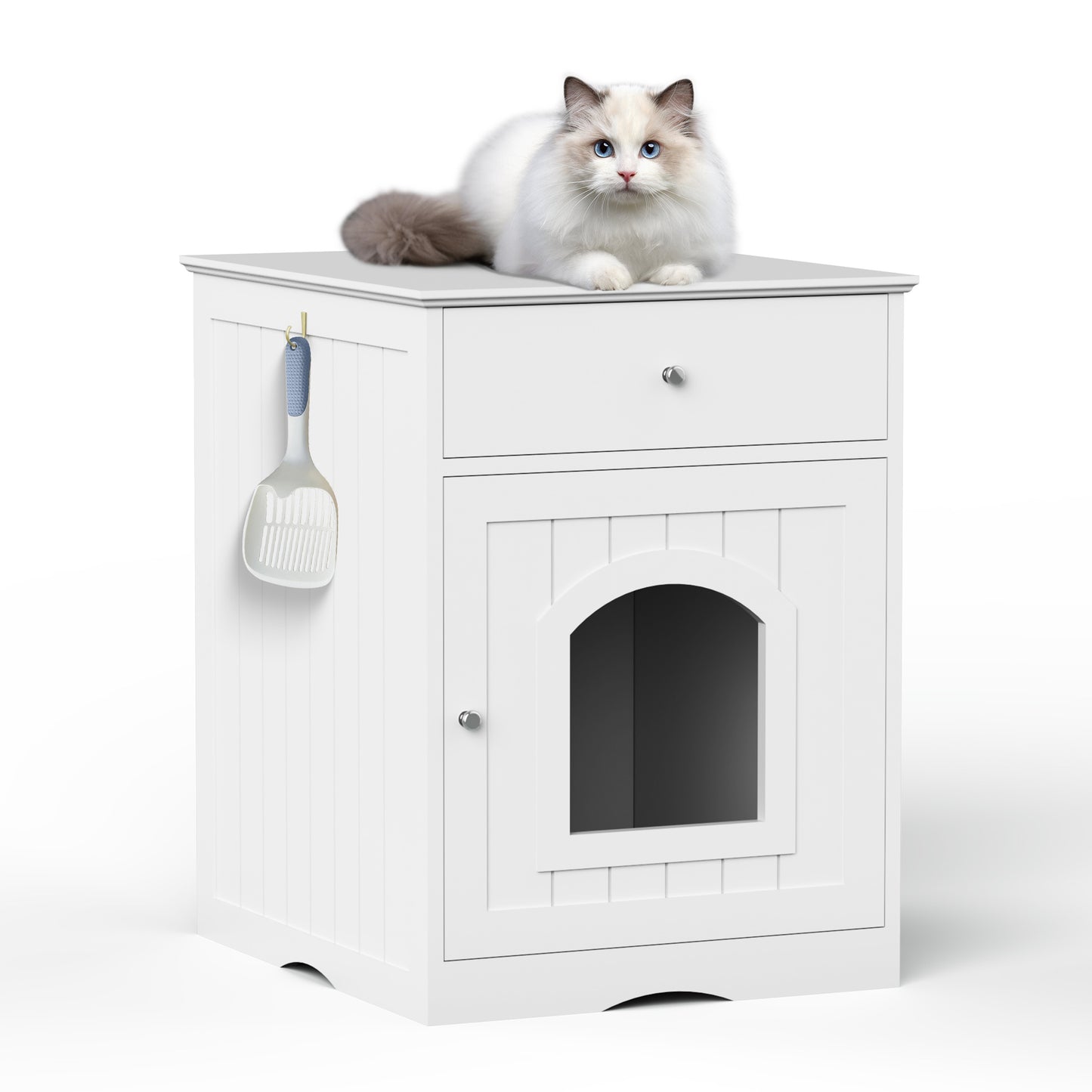 Wooden Pet House Litter Box With Drawer