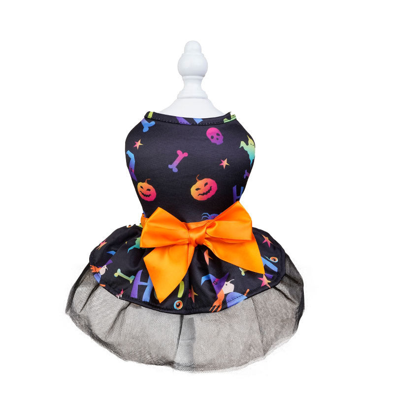 Spooky Halloween Skull Pet Dress