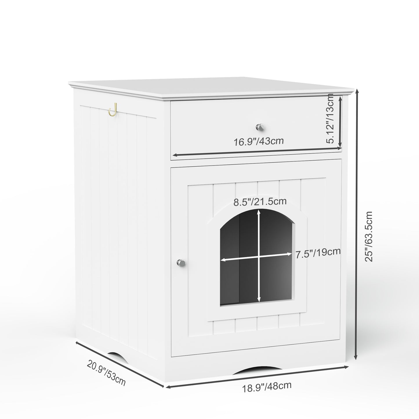 Wooden Pet House Litter Box With Drawer