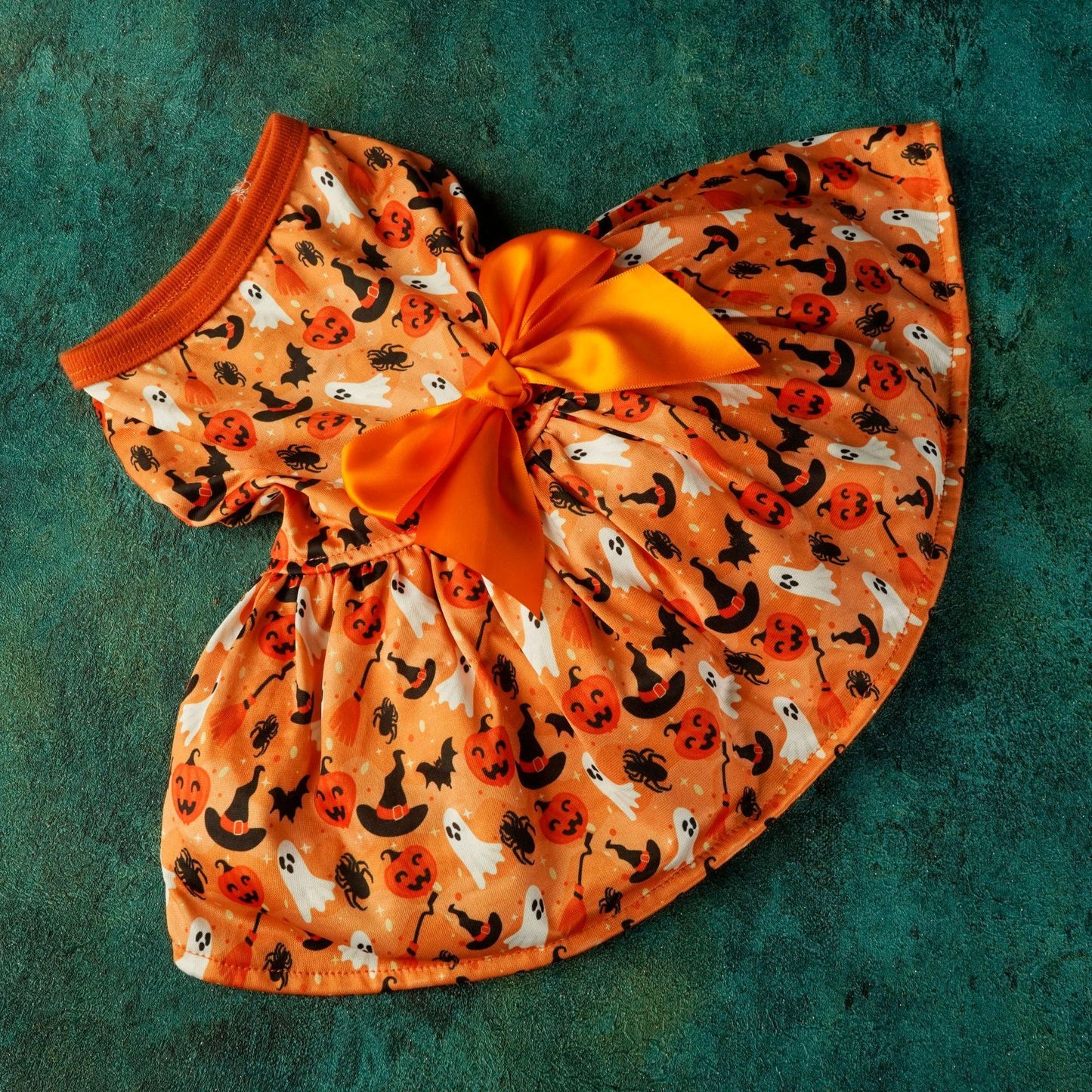 Spooky Halloween Pet Dress with Bow
