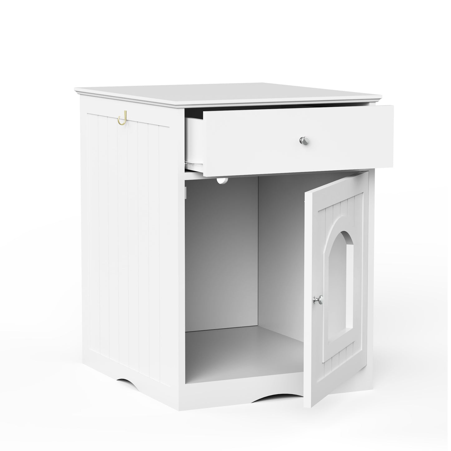 Wooden Pet House Litter Box With Drawer