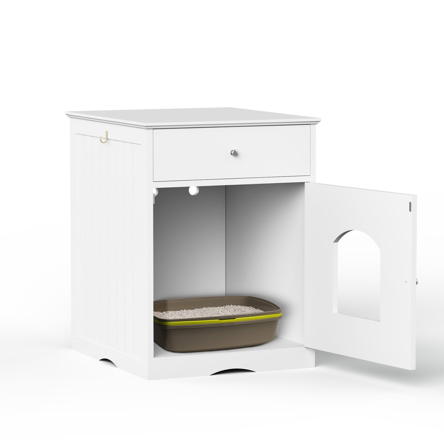 Wooden Pet House Litter Box With Drawer