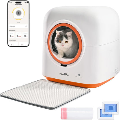 Self-Cleaning Smart Cat Litter Box – Automatic Scooping, Self-Deodorizing & App-Controlled