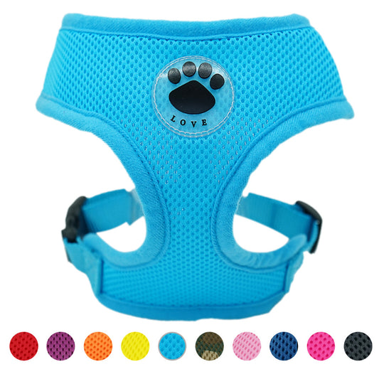 Dog Harness with Love Paw Print