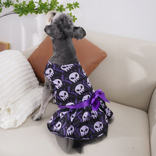 Spooky Halloween Skull Pet Dress