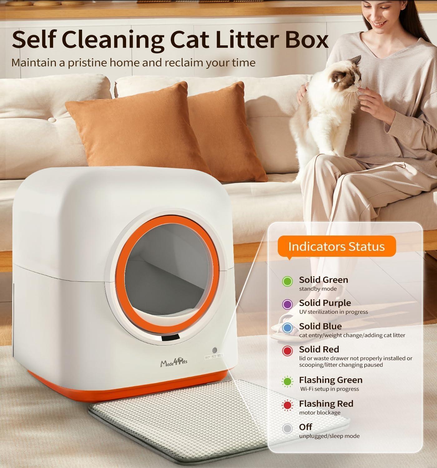 Self-Cleaning Smart Cat Litter Box – Automatic Scooping, Self-Deodorizing & App-Controlled
