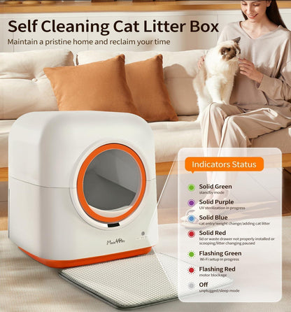 Self-Cleaning Smart Cat Litter Box – Automatic Scooping, Self-Deodorizing & App-Controlled