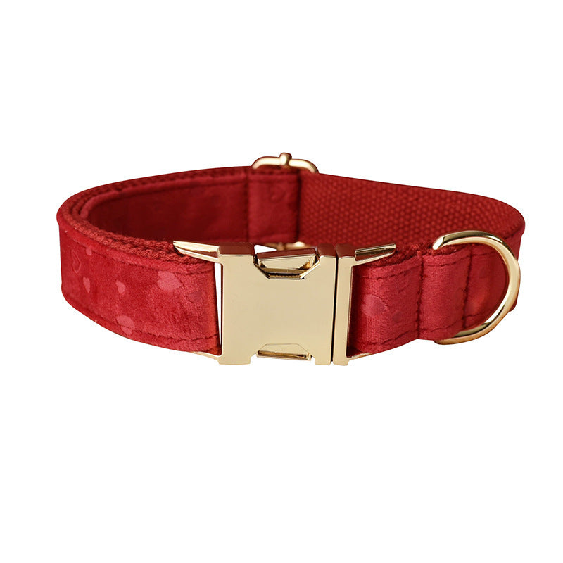 Valentine's Day Red Heart Velvet Collar